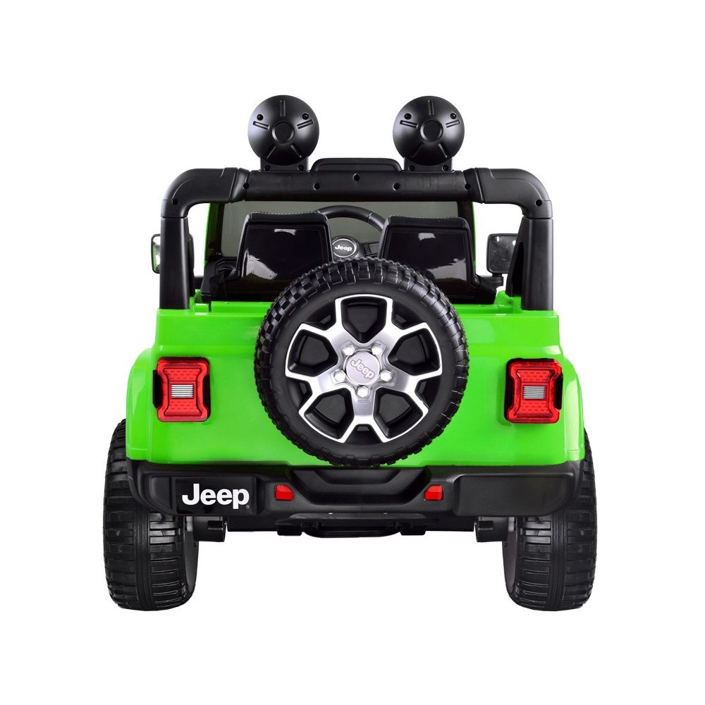 JOKO Elektrické autíčko JEEP Wrangler Rubicon 4x4, penové kolesá, kožené sedadlo, FM rádio, zelené