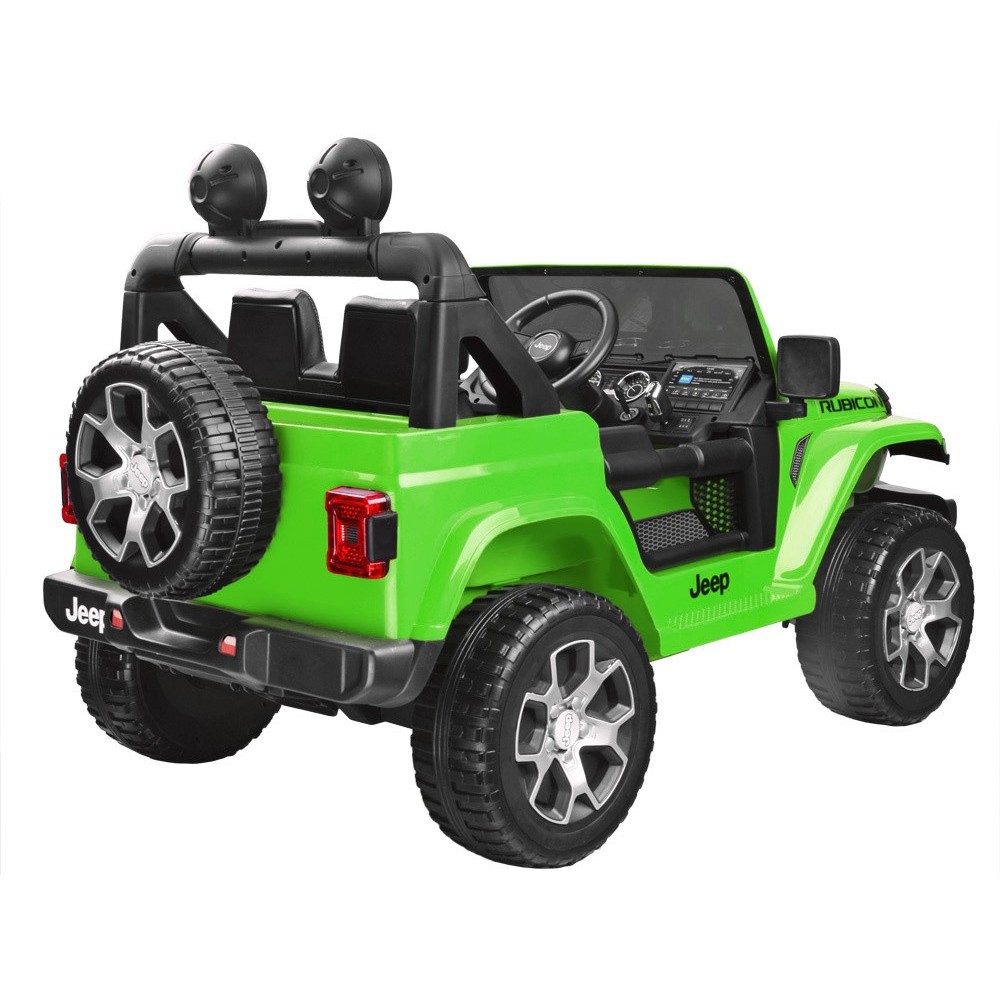 JOKO Elektrické autíčko JEEP Wrangler Rubicon 4x4, penové kolesá, kožené sedadlo, FM rádio, zelené