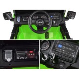 JOKO Elektrické autíčko JEEP Wrangler Rubicon 4x4, penové kolesá, kožené sedadlo, FM rádio, zelené