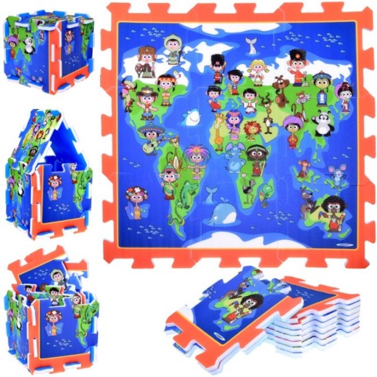 JOKO Penové Puzzle Mapa Sveta 9ks 31cm x 31cm