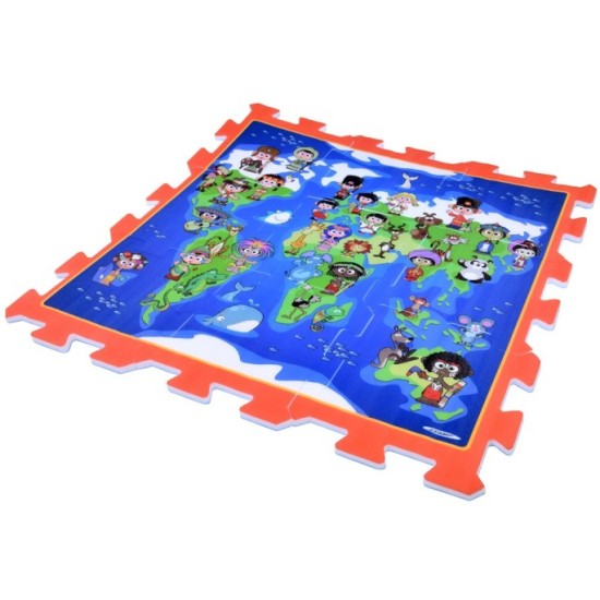 JOKO Penové Puzzle Mapa Sveta 9ks 31cm x 31cm
