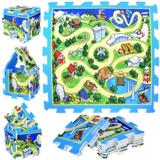 JOKO Penové Puzzle Mesto s cestami pre autá 31cm x 31cm