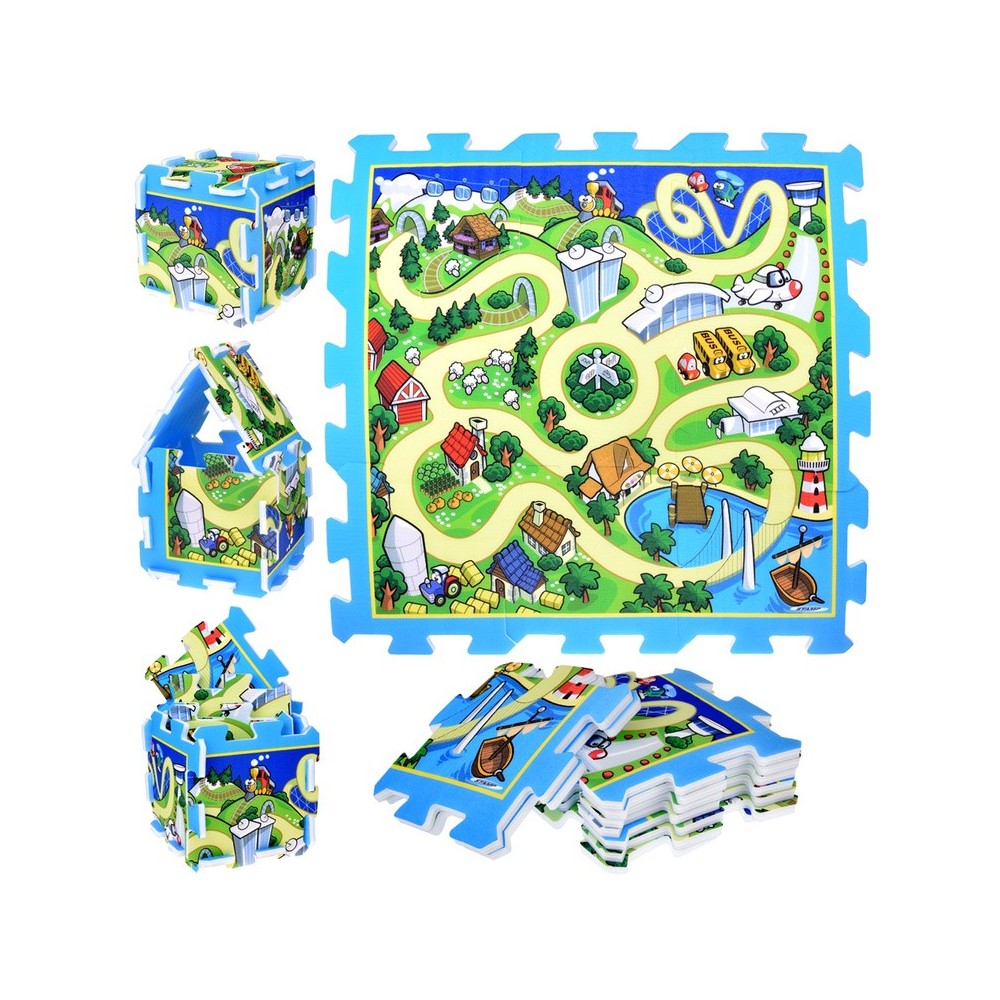 JOKO Penové Puzzle Mesto s cestami pre autá 31cm x 31cm