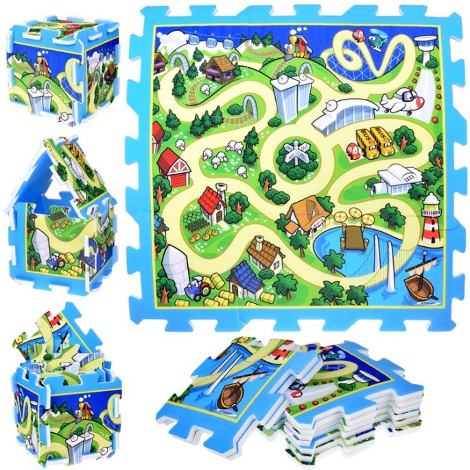 JOKO Penové Puzzle Mesto s cestami pre autá 31cm x 31cm