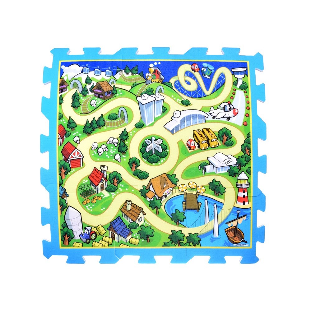 JOKO Penové Puzzle Mesto s cestami pre autá 31cm x 31cm