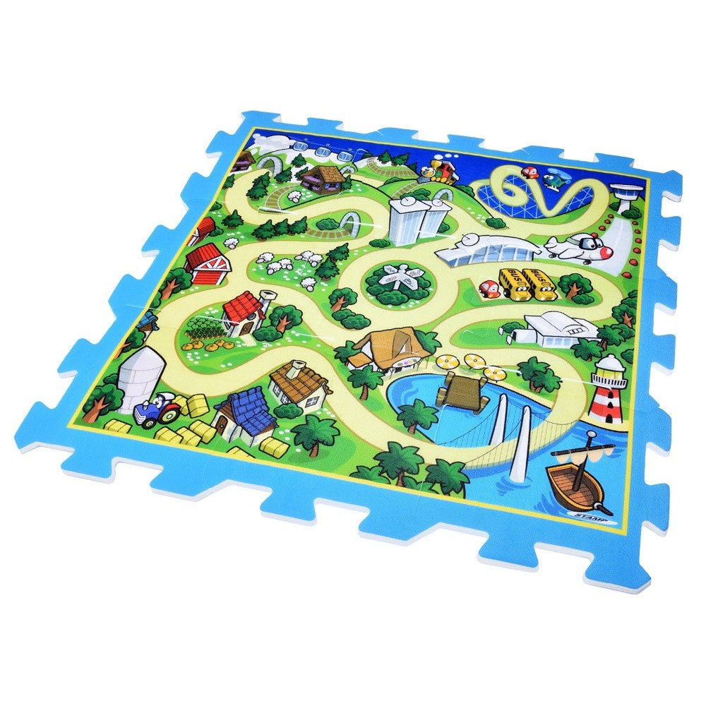 JOKO Penové Puzzle Mesto s cestami pre autá 31cm x 31cm