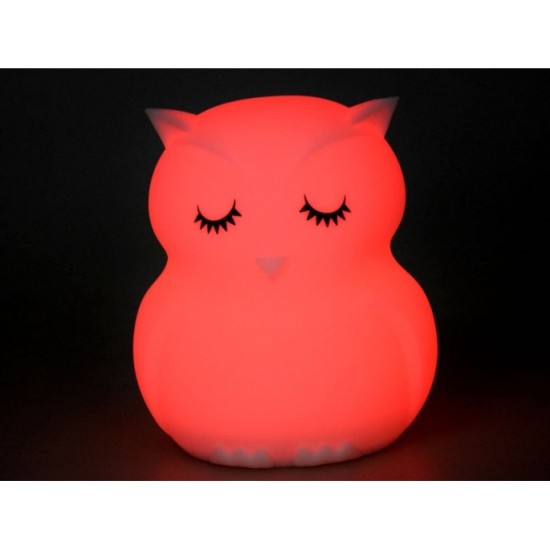 JOKO Nočné dotykové svetlo 8 farieb, lampa pre deti Sova s diaľkovým ovládaním