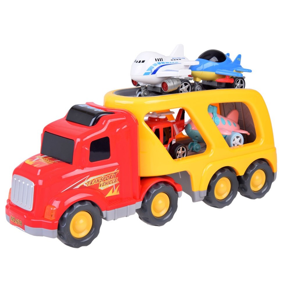 JOKO Veľký Kamión, Odťahové auto 43cm + 3 lietadlá + vrtulník + svetlo + zvuk