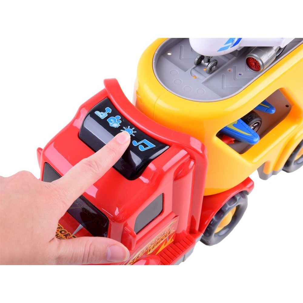 JOKO Veľký Kamión, Odťahové auto 43cm + 3 lietadlá + vrtulník + svetlo + zvuk