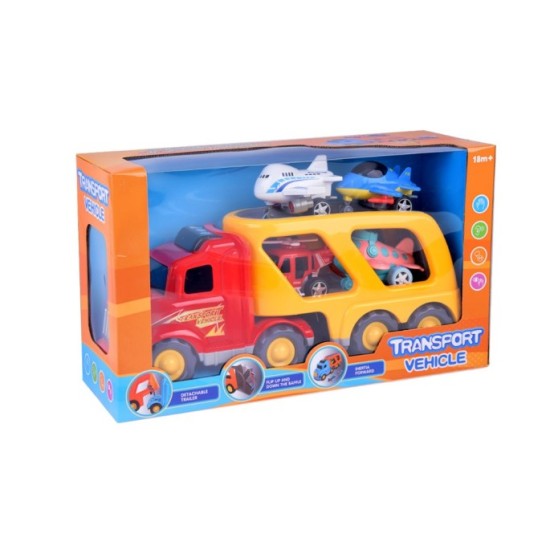 JOKO Veľký Kamión, Odťahové auto 43cm + 3 lietadlá + vrtulník + svetlo + zvuk