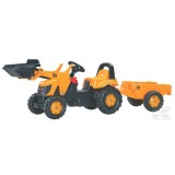 Rolly Toys Šľapací traktor JCB + čelný nakladač + vlečka