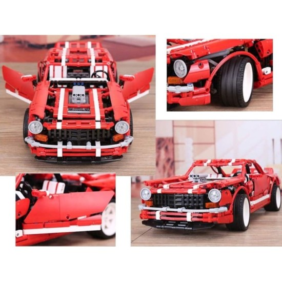 JOKO Veľká Technická stavebnica Autíčko Mustang Muscle 50cm 2000ks, červené
