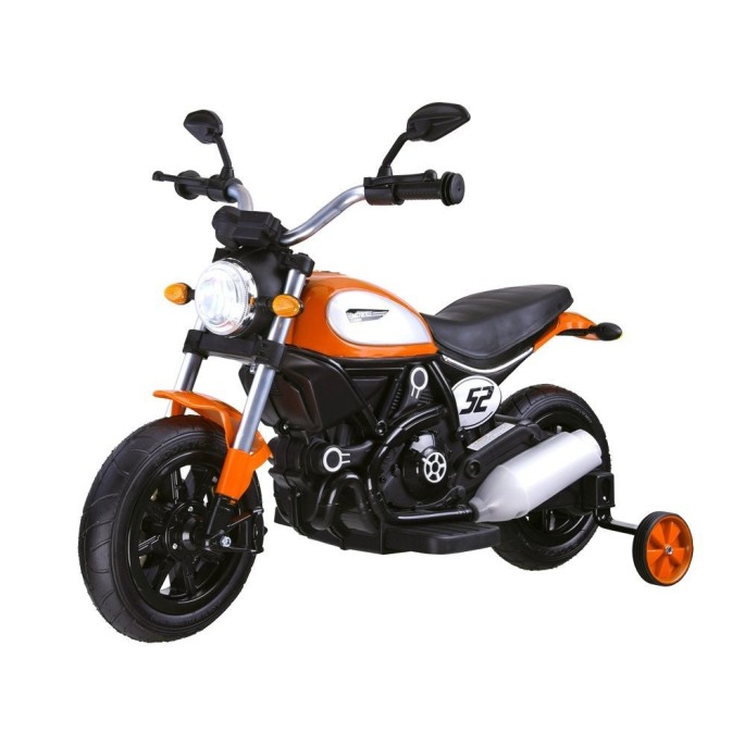 JOKO Elektrická motorka s nafukovacími kolesami Street Bob, MP3, USB, oranžová