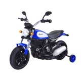 JOKO Elektrická motorka s nafukovacími kolesami Street Bob, MP3, USB, modrá