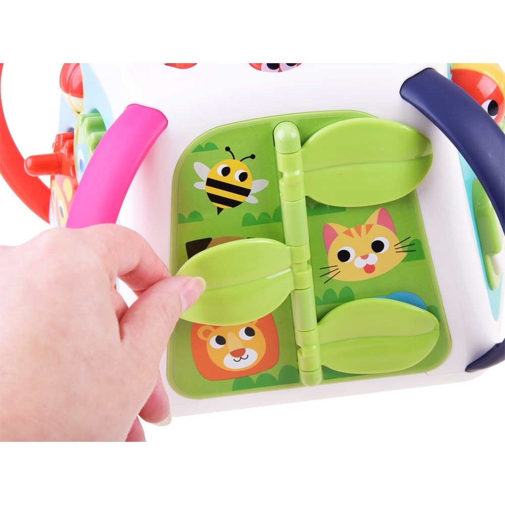 Hola Toys Interaktívna kocka so svetlom a zvukom + mazacia tabuľa + klavír + zrkadlo