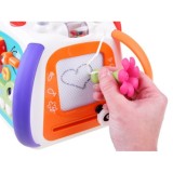 Hola Toys Interaktívna kocka so svetlom a zvukom + mazacia tabuľa + klavír + zrkadlo