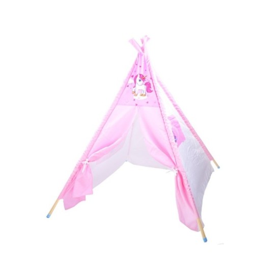 JOKO Detský stan Teepe Wigwam Jednorožec 145cm, ružový