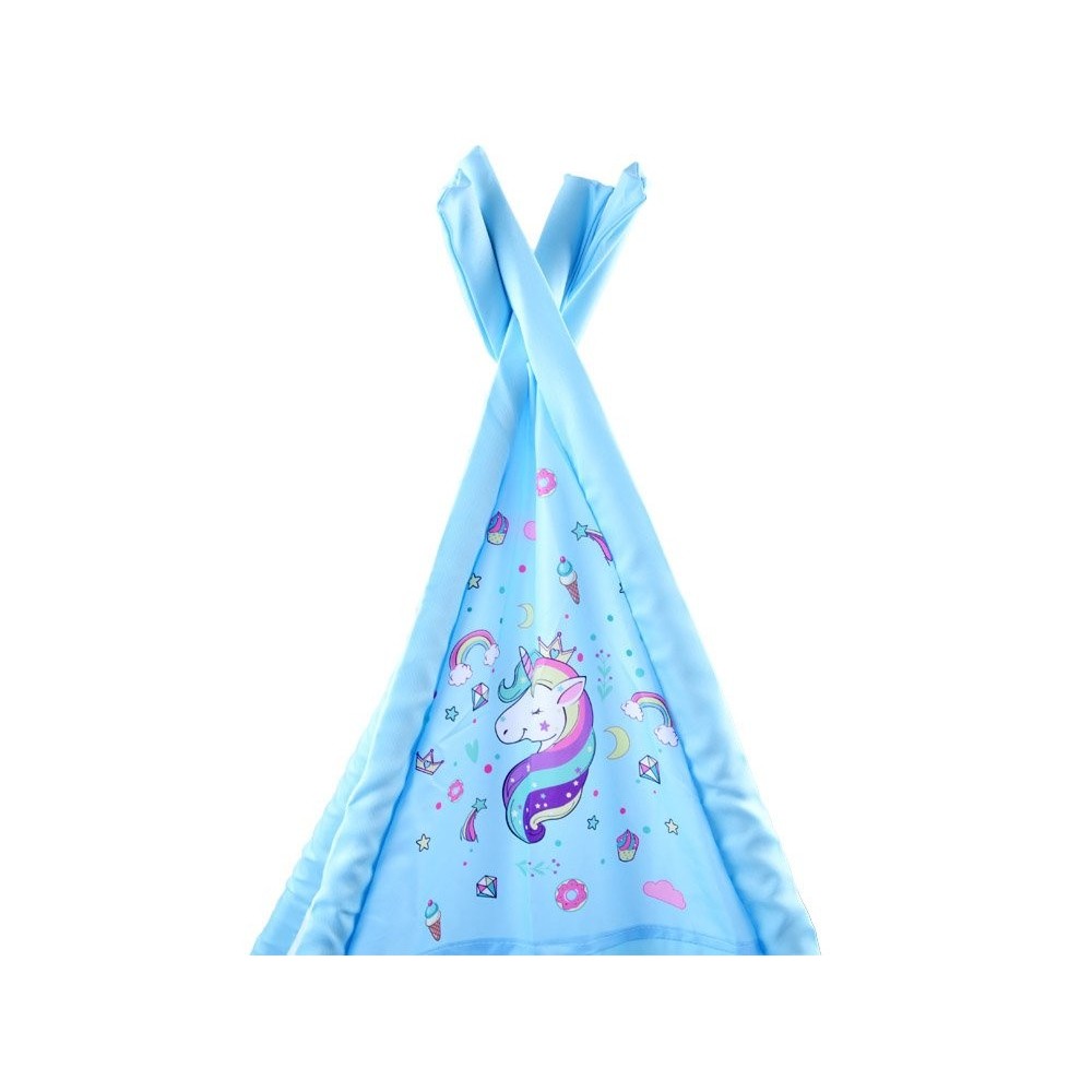 JOKO Detský stan Teepe Wigwam Jednorožec 145cm, modrý