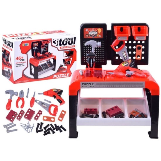 JOKO Detský stolík s náradím, červený