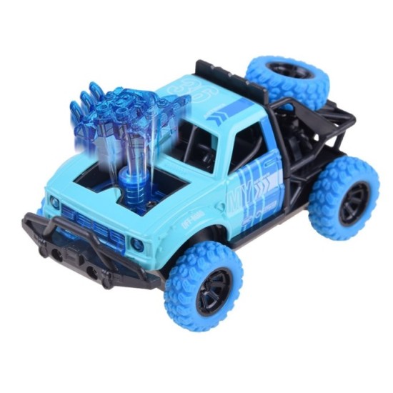 JOKO Kovové Autíčko Predátor 4x4 s vybuchovacím motorom + svetlo a zvuk, modré