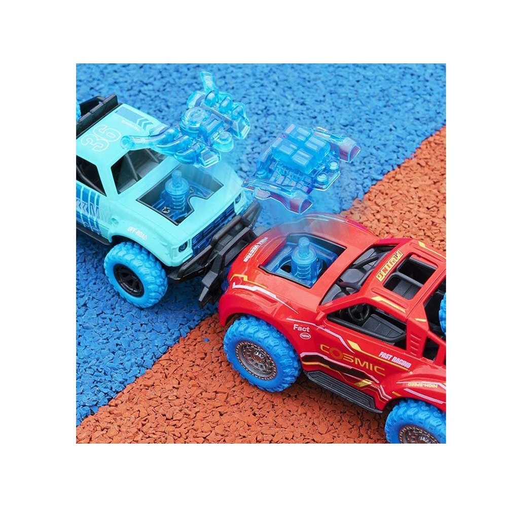 JOKO Kovové Autíčko Predátor 4x4 s vybuchovacím motorom + svetlo a zvuk, modré