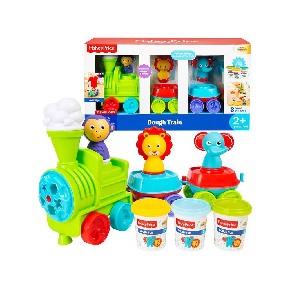 Fisher Price Kreatívny Vláčik Lokomotíva s plastelínou a formičkami