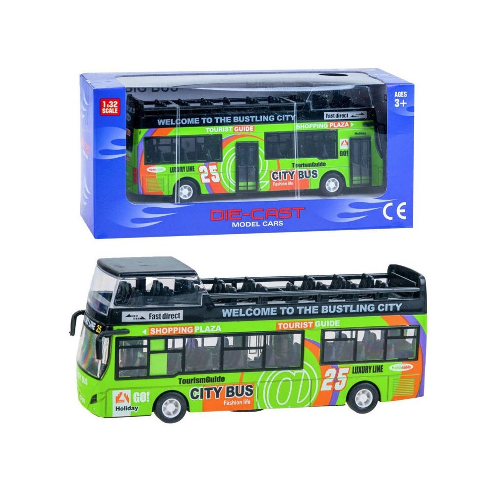 JOKO Poschodový Autobus so svetlom a zvukom + otváracie dvere, zelený
