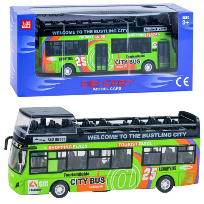 JOKO Poschodový Autobus so svetlom a zvukom + otváracie dvere, zelený