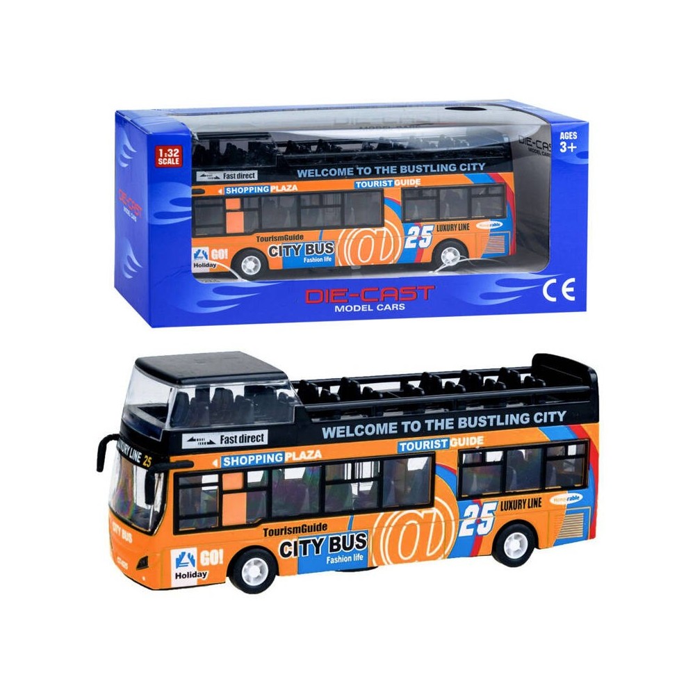 JOKO Poschodový Autobus so svetlom a zvukom + otváracie dvere, oranžový