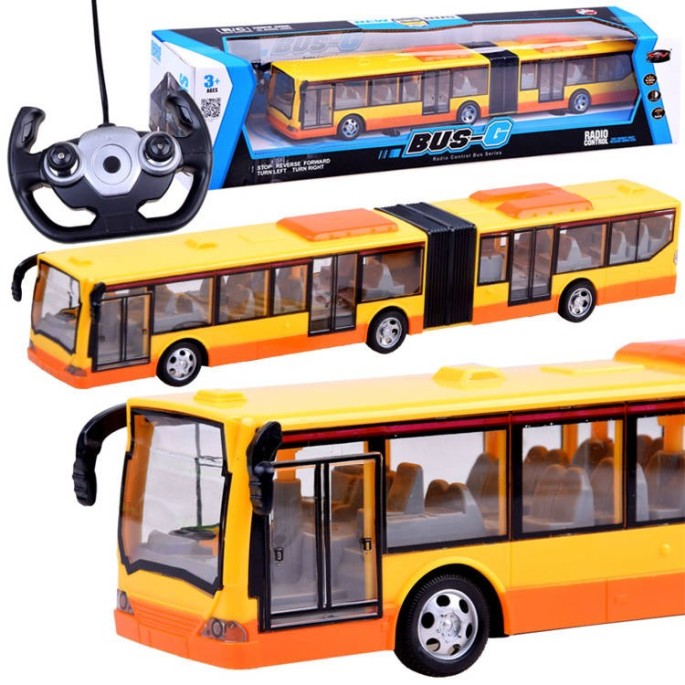 JOKO RC Autobus na diaľkové ovládanie s Led svetlami 44cm, žltý