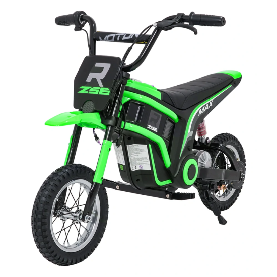 JOKO Elektrická Motorka RZ56 MAX 350W s Reťazovým Pohonom 24V, Nafukovacie kolesá, Kožené sedadlo, nosnosť 65kg, zelená