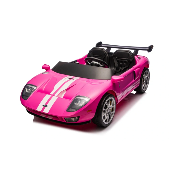 JOKO Elektrické autíčko Ford GT 4x100W, penové kolesá, kožené Dvojmiestne sedadlo,  Nosnosť 59kg, FM rádio, ružové