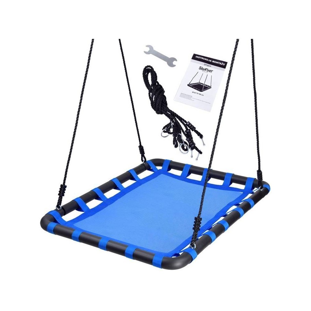 JOKO Hojdačka Bocianie Hniezdo Obdlžníková 102 cm x 75 cm, nosnosť 150kg, modrá