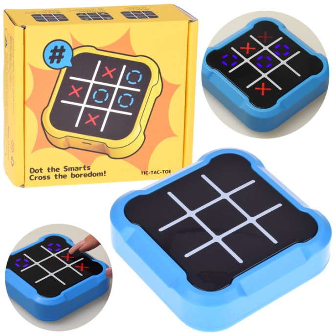JOKO Pamäťová Elektronická hra 4v1 piškvôrky, pexeso, Tic Tac Toe, modrá