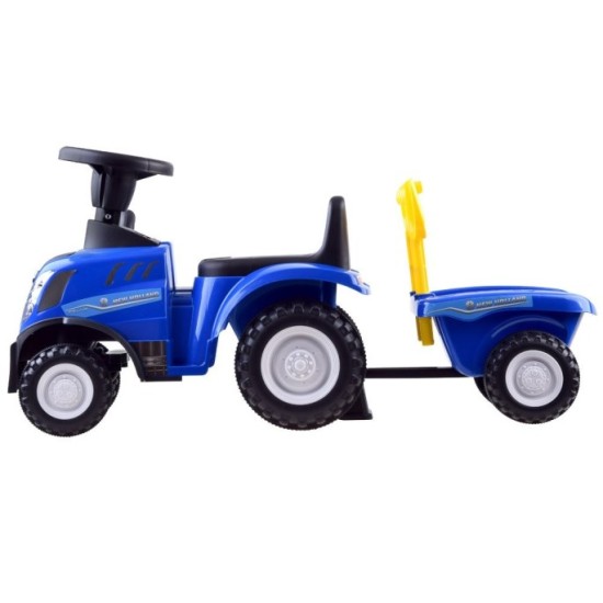 JOKO Odrážadlo traktor pre najmenšich s vlečkou + lopatka + hrable, modrý