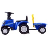 JOKO Odrážadlo traktor pre najmenšich s vlečkou + lopatka + hrable, modrý