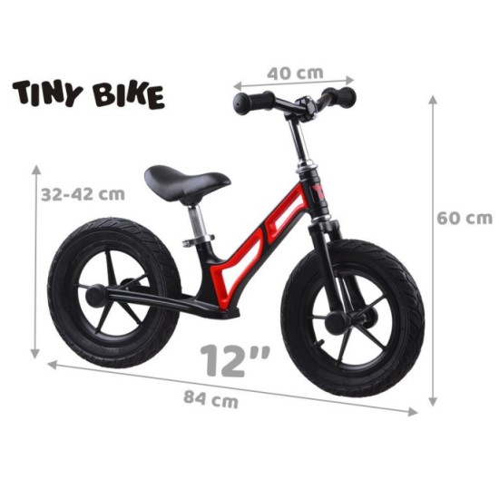 Tiny Bike Detské odrážadlo s nafukovacími kolesami 10", čierno-červené
