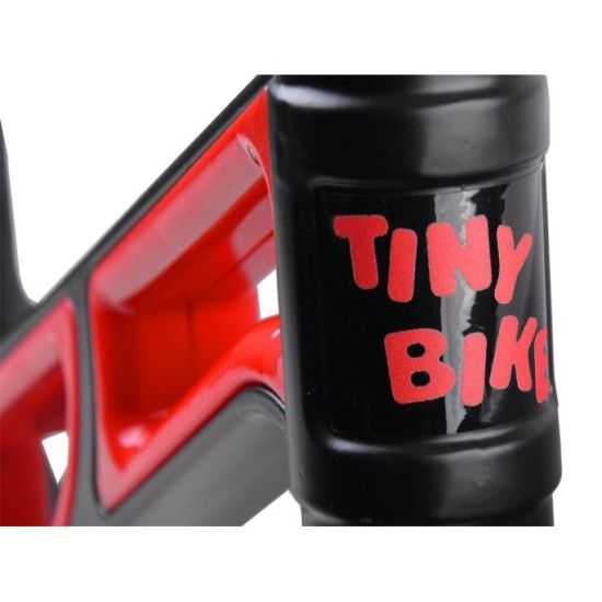 Tiny Bike Detské odrážadlo s nafukovacími kolesami 10", čierno-červené