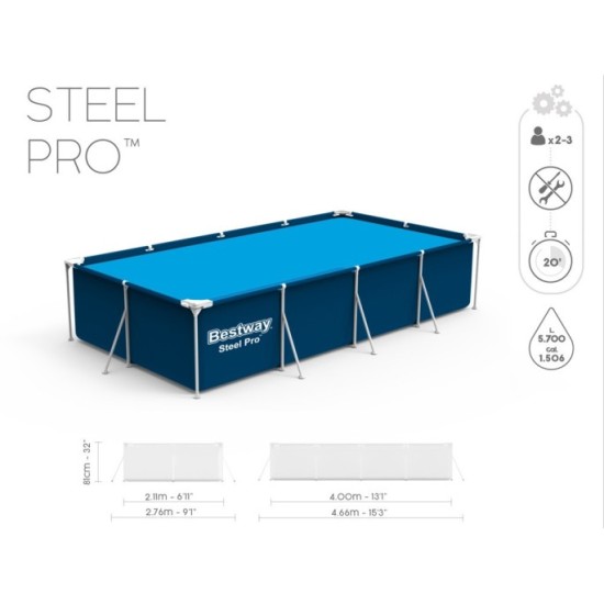 Bestway 56424 Bazén s konštrukciou, 400cm x 211cm x 81cm + filtračné čerpadlo
