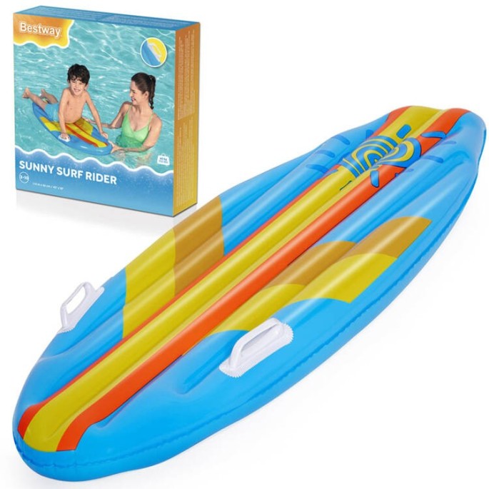 Bestway 42046 Nafukovačka v tvare Nafukovacej dosky Sunny Surf 114 cm x 46 cm, modrá