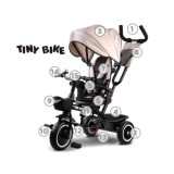 Tiny Bike Detský bicykel, trojkolka 3v1 od 6 mesiacov do 5 rokov, bežový