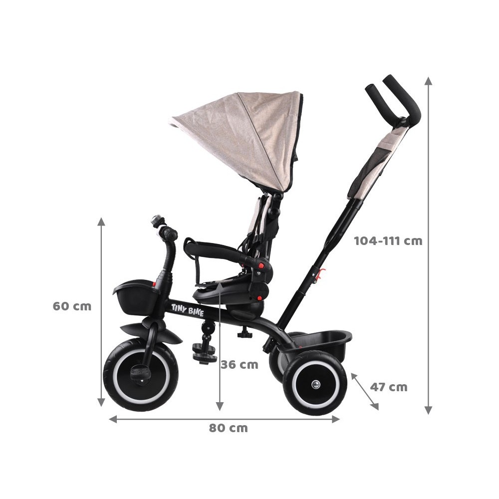Tiny Bike Detský bicykel, trojkolka 3v1 od 6 mesiacov do 5 rokov, bežový