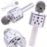 JOKO Mikrofón Karaoke, Bluetooth + nabíjačka, strieborný