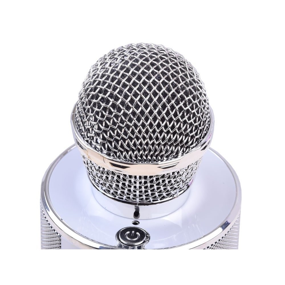 JOKO Mikrofón Karaoke, Bluetooth + nabíjačka, strieborný