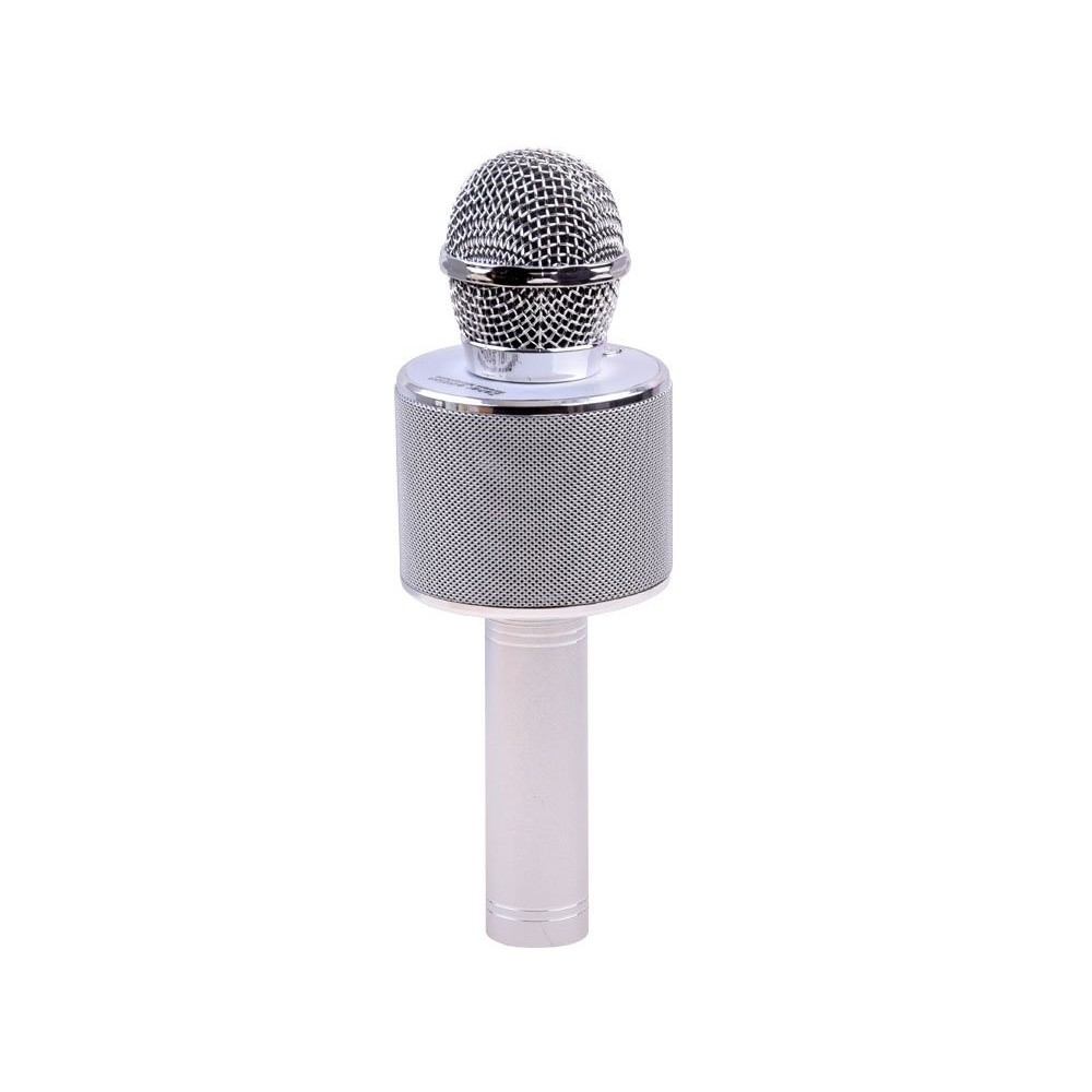 JOKO Mikrofón Karaoke, Bluetooth + nabíjačka, strieborný