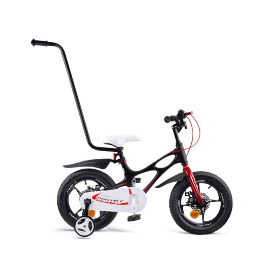 Royal Baby Detský bicykel Space Shuttle 14" s nafukovacími kolesami + pomocné kolieska + zvonček, čierny