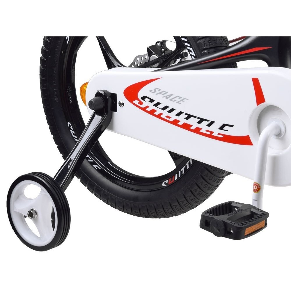 Royal Baby Detský bicykel Space Shuttle 14" s nafukovacími kolesami + pomocné kolieska + zvonček, čierny