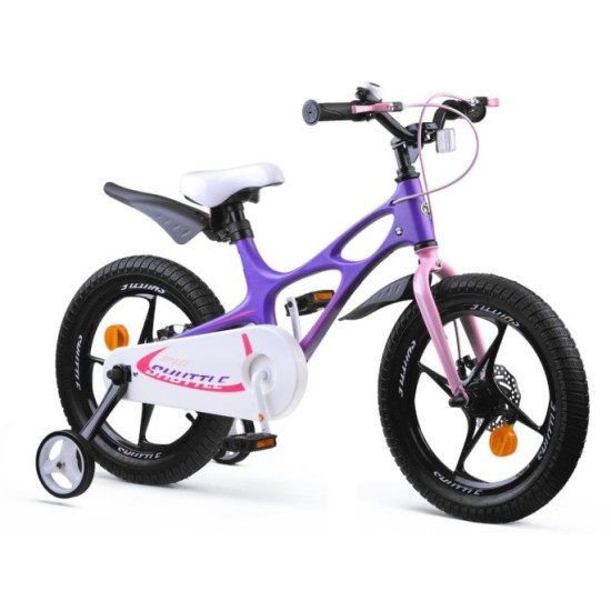 Royal Baby Detský bicykel Space Shuttle 16" s nafukovacími kolesami + pomocné kolieska, fialový