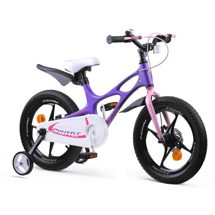 Royal Baby Detský bicykel Space Shuttle 16" s nafukovacími kolesami + pomocné kolieska, fialový