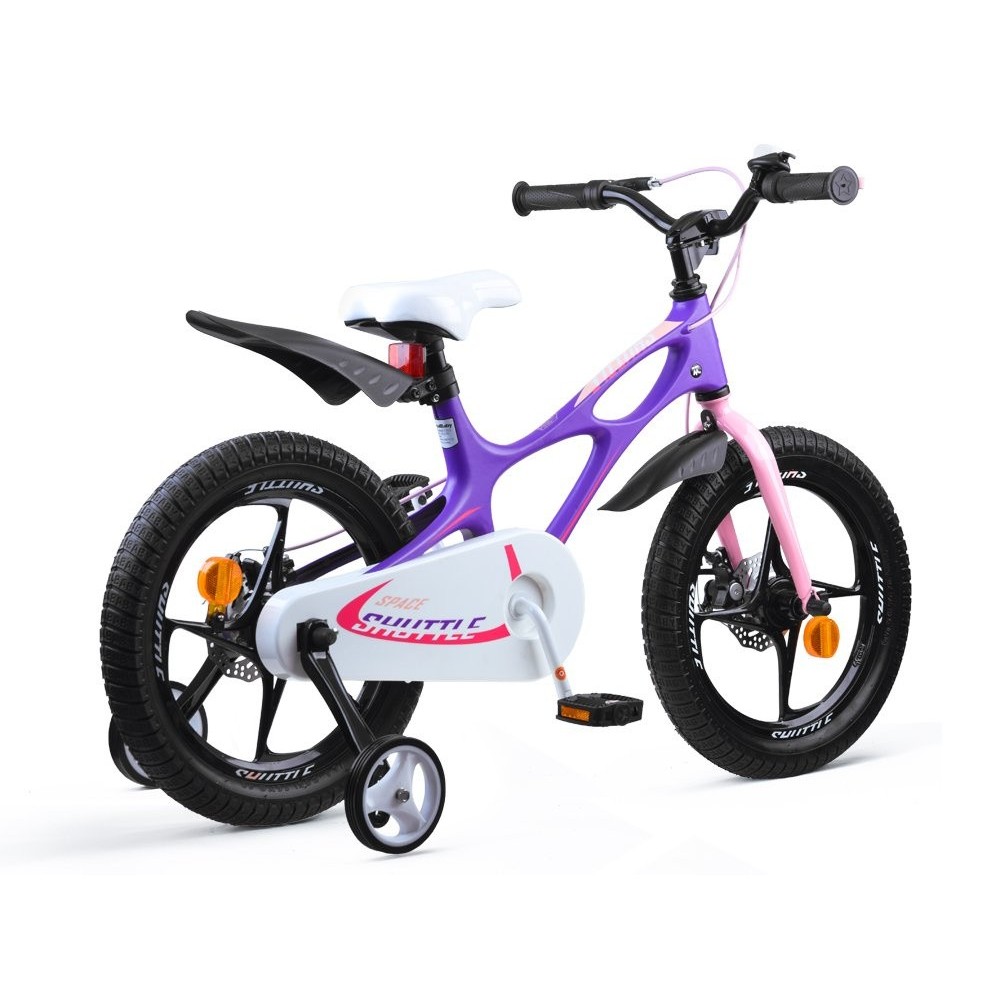 Royal Baby Detský bicykel Space Shuttle 16" s nafukovacími kolesami + pomocné kolieska, fialový